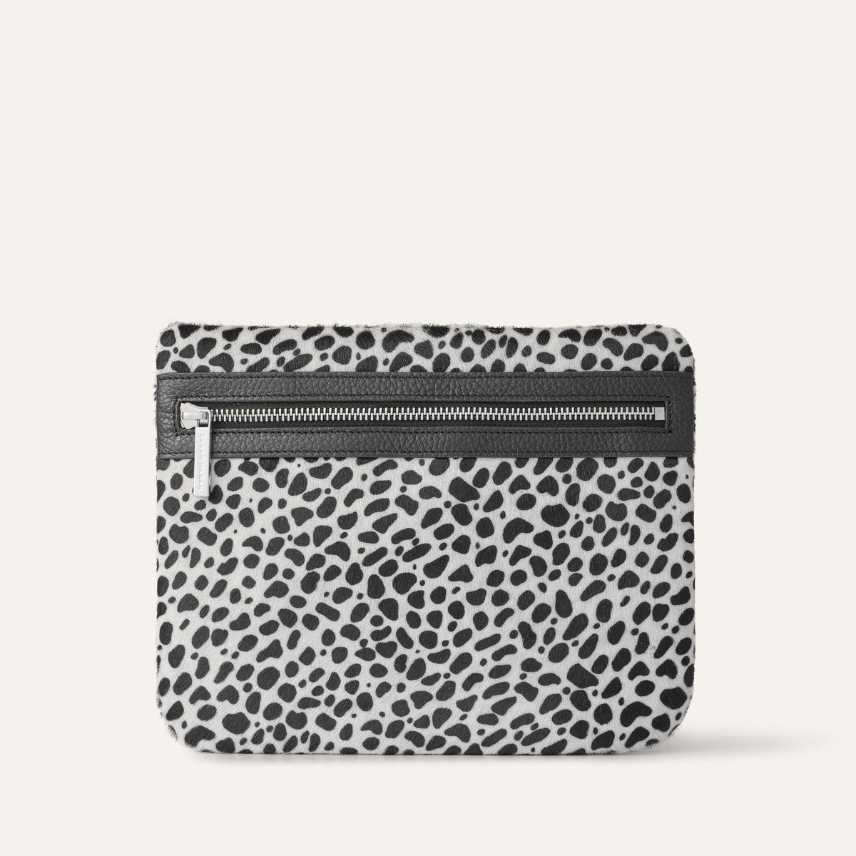 Dalmation Sarah Haran Mia Pouch with Gold hardware Front B07 G