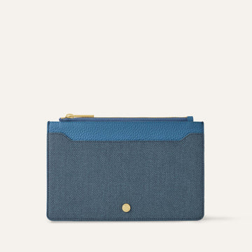 Voyager Clutch | Blue Denim Retro Blue with Gold hardware