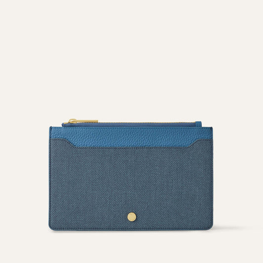 Voyager Pouch | Blue Denim Retro Blue with Gold hardware