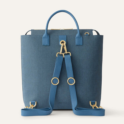 Poppy Backpack | Blue Denim Retro Blue with Gold hardware