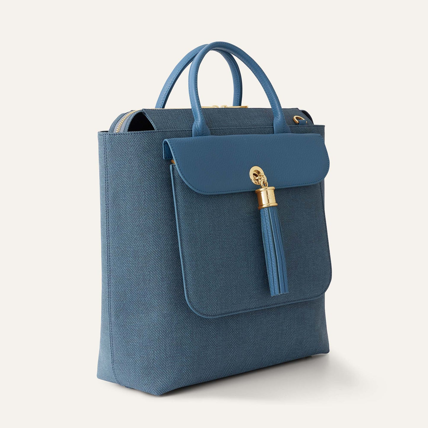 Poppy Backpack | Blue Denim Retro Blue with Gold hardware