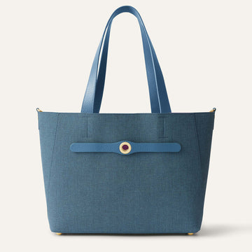 Sarah Tote | Blue Denim Retro Blue with Gold hardware