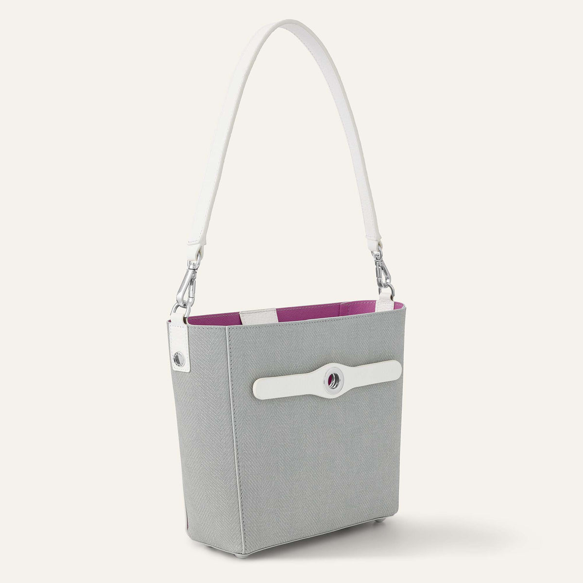 Dove with White Sarah Haran Mini S with Silver hardware | Side A14 S