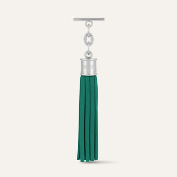 Capsule Tassel | Evergreen with Silver hardware