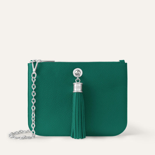 Ivy | Evergreen with Silver hardware