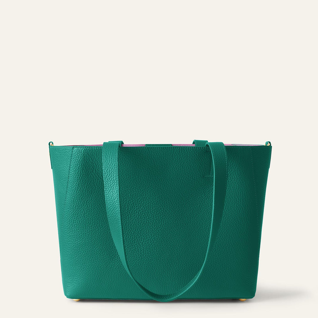 Evergreen Sarah Tote with Gold Hardware back | U80-G