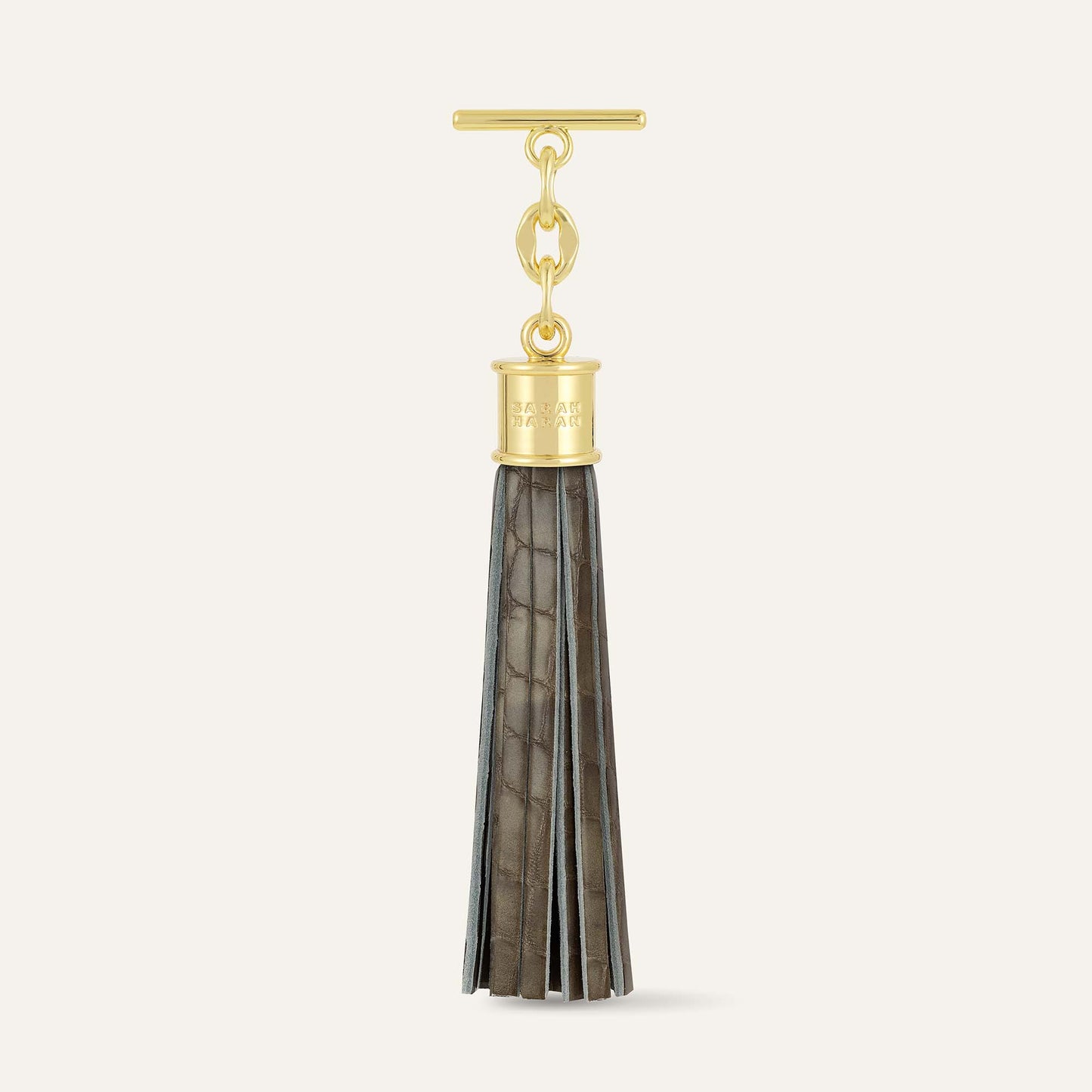Capsule Tassel | Flint Patent Croc with Gold hardware