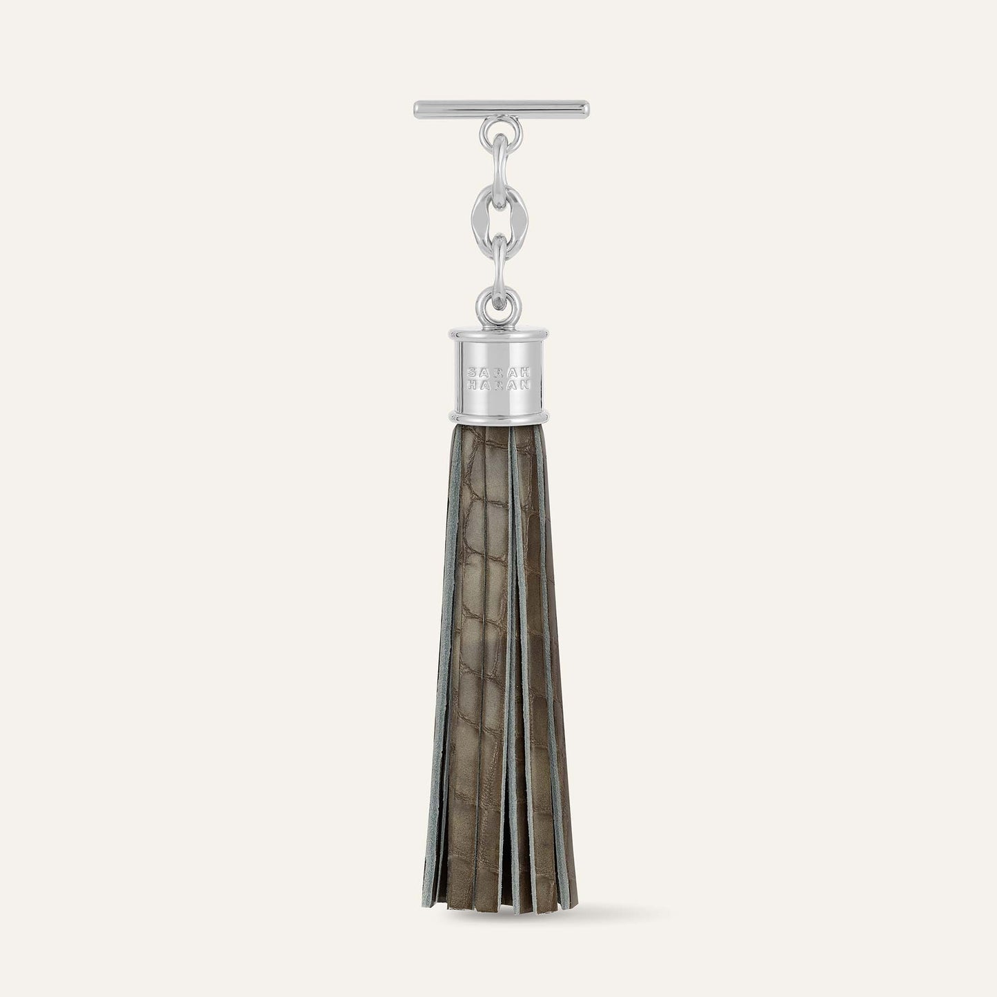 Capsule Tassel | Flint Patent Croc with Silver hardware