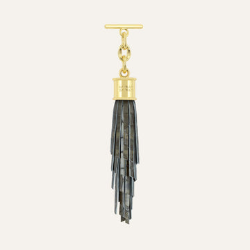 Feather Capsule Tassel Mini | Flint Patent with Gold hardware