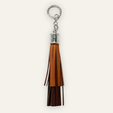 Fringe Charm | Tan with Silver hardware