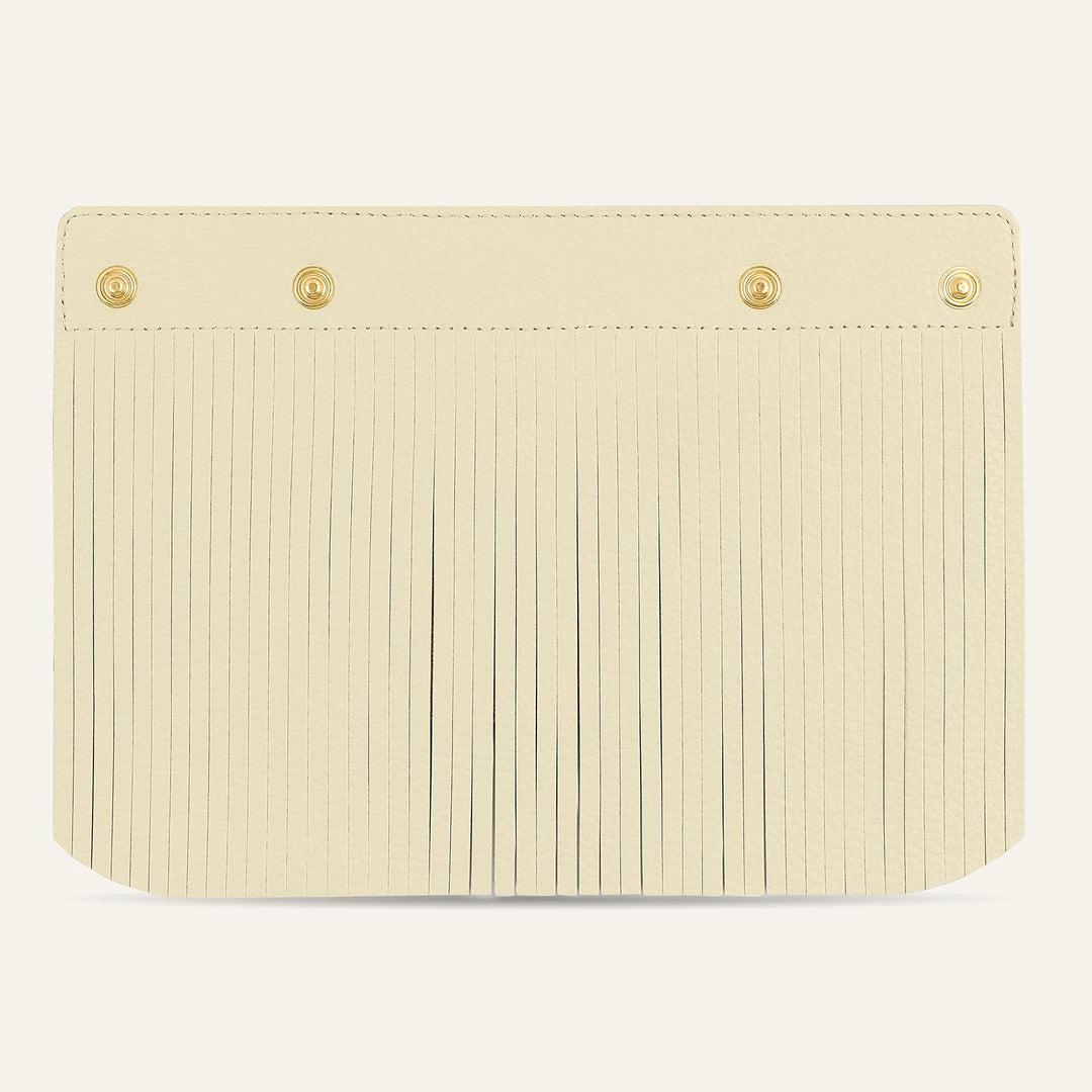 Garden of Roses Cream Sarah Haran Deco Fringing with Gold hardware back | P77-G