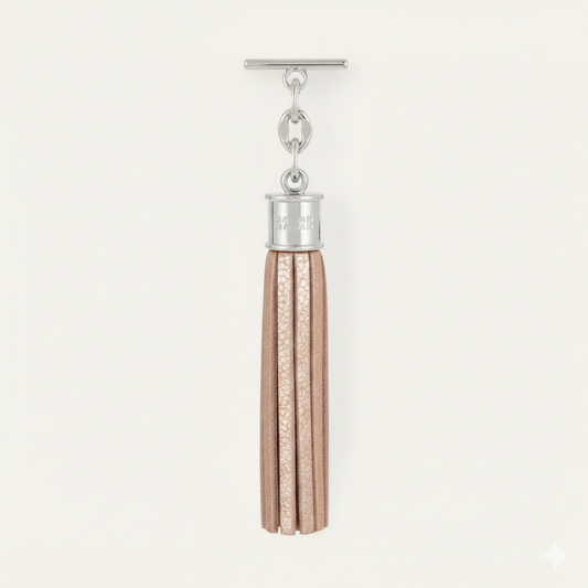Capsule Tassel Classic | Metallic Rose Gold with Silver hardware