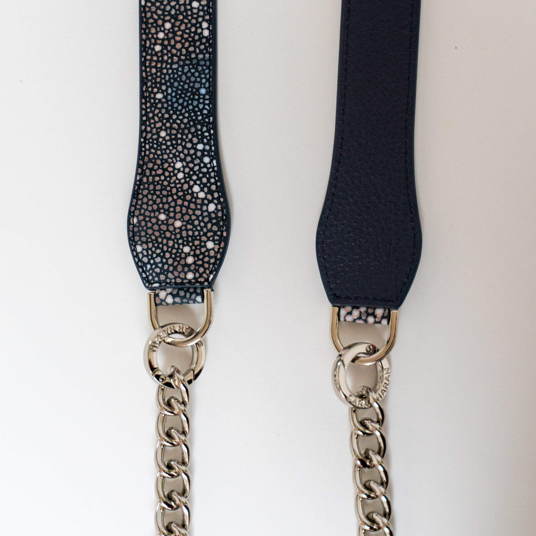 Gemini Strap - Textured-Restyle Accessories-Sarah Haran Accessories-Silver-Navy Multi Shagreen-Sarah Haran Accessories