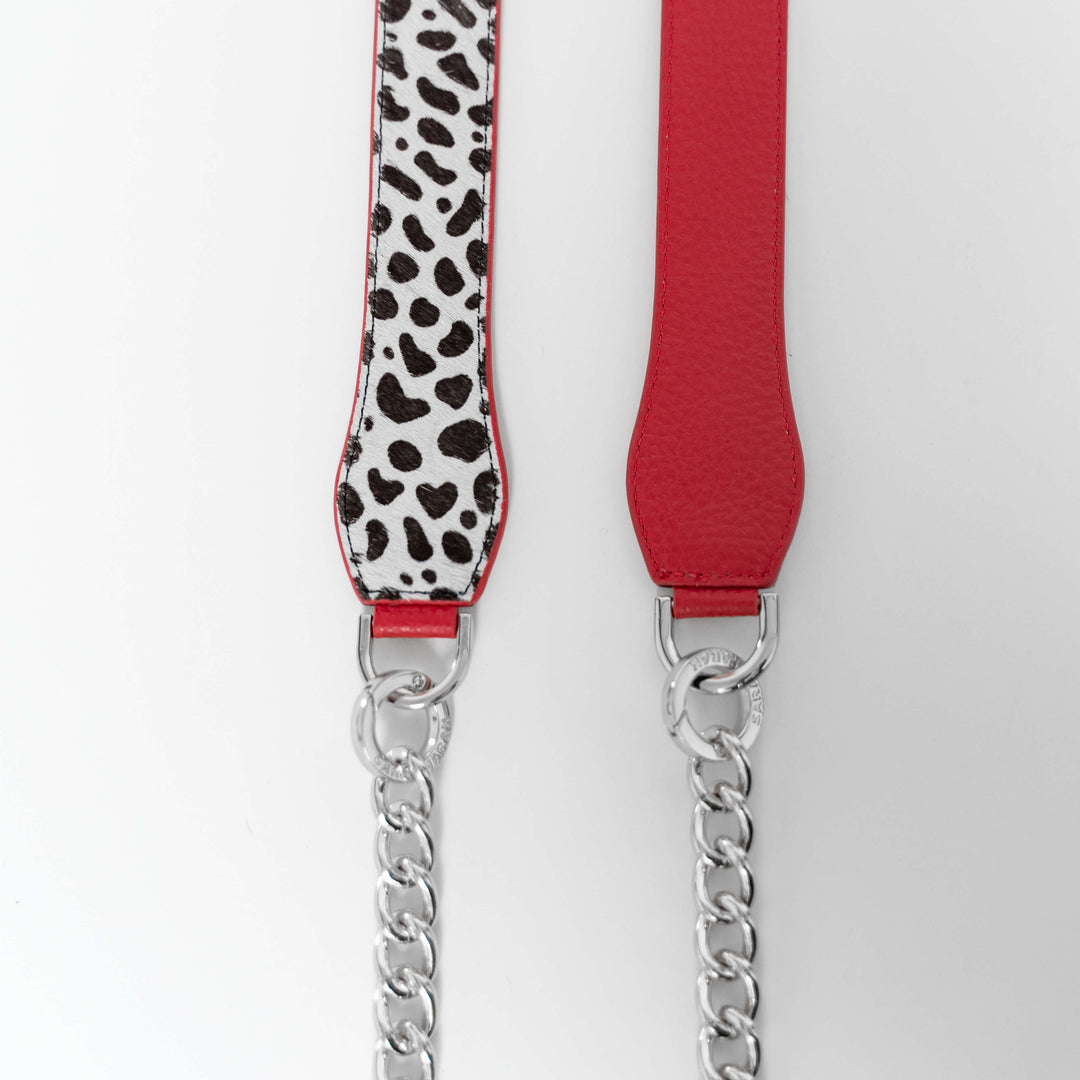 Gemini Strap - Textured-Restyle Accessories-Sarah Haran Accessories-Silver-Dalmatian Pillarbox Red-Sarah Haran Accessories