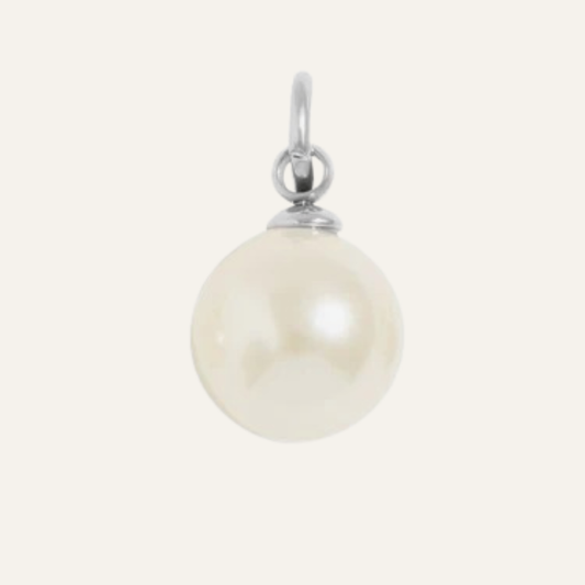 Glass Pearl Charms | with Silver hardware