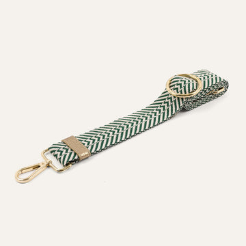 River Strap | Green Chevron with Gold hardware
