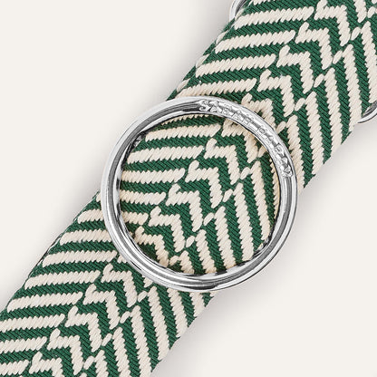 River Strap | Green Chevron with Silver hardware