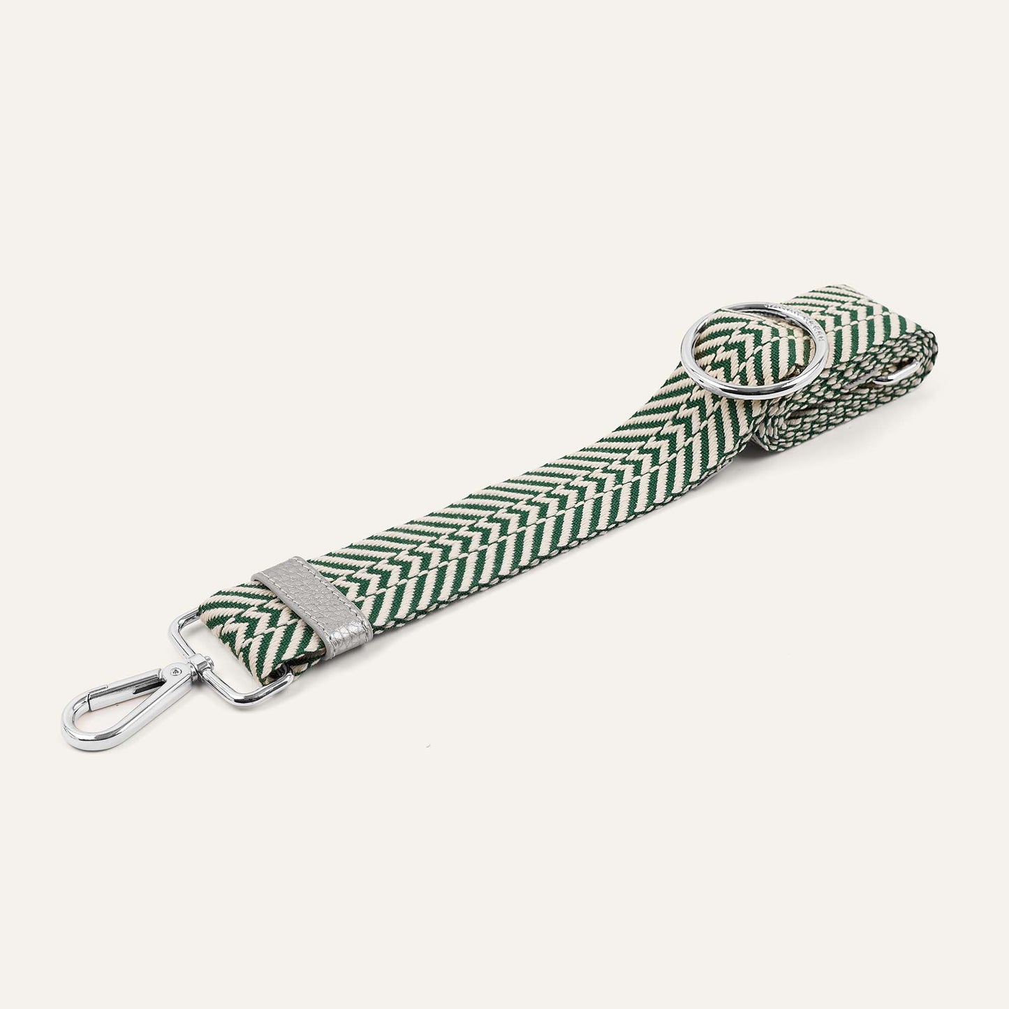 River Strap | Green Chevron with Silver hardware