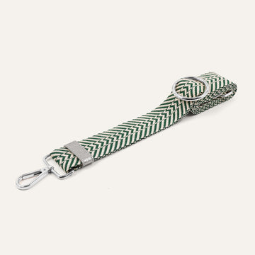 River Strap | Green Chevron with Silver hardware