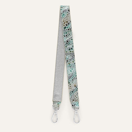 Grabette Handle | Green Mosaic with Silver hardware