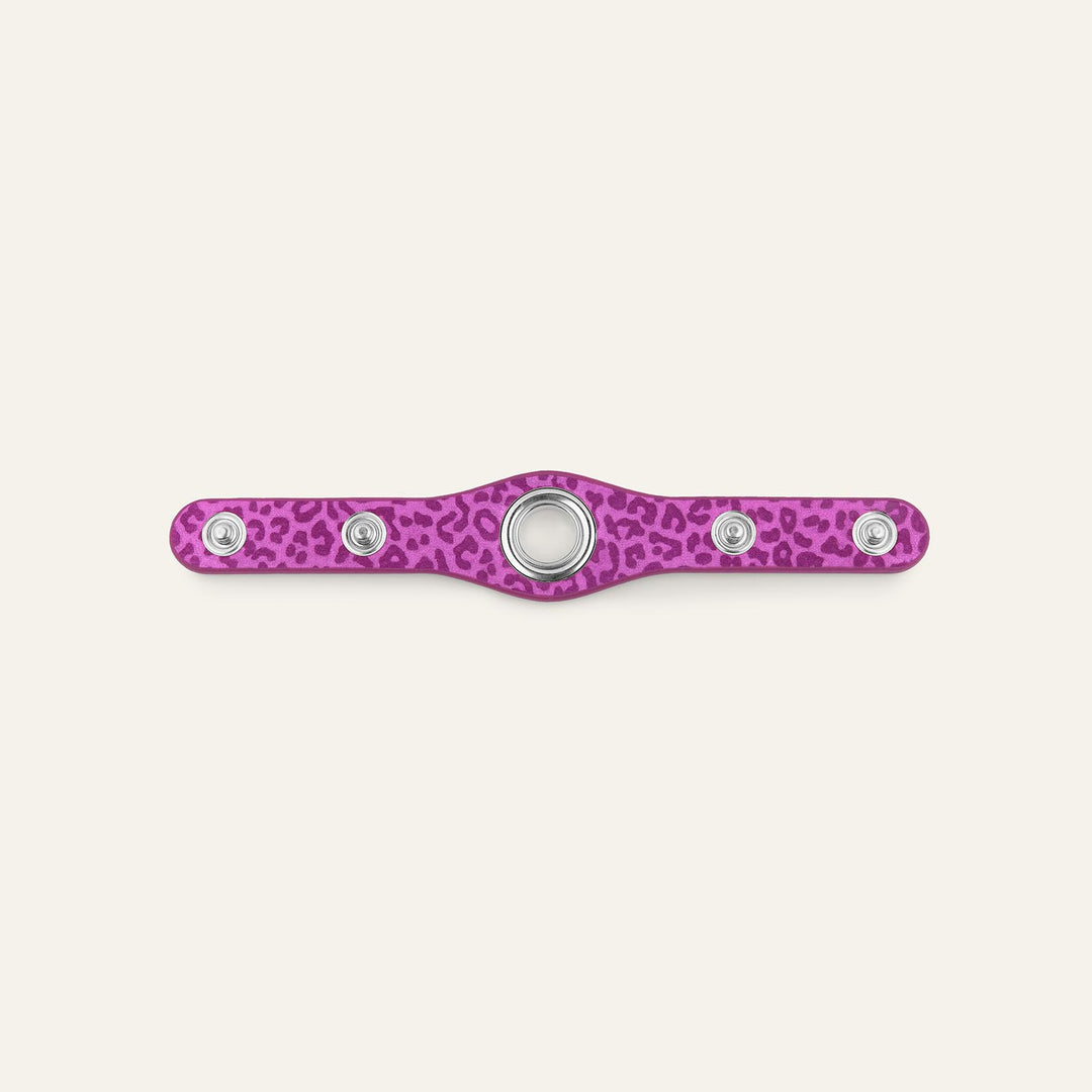 Hot Pink Leopard Sarah Haran Deco Strip Mini Textured Stud with Silver hardware back | P70-S