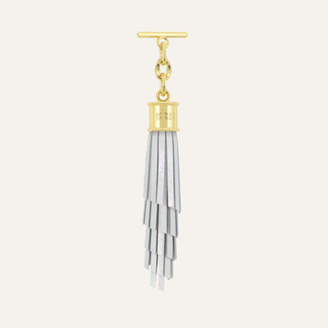 Feather Capsule Tassel Mini | Ivory with Gold hardware