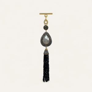 Joyful Jewel Tassel | Black with Gold hardware