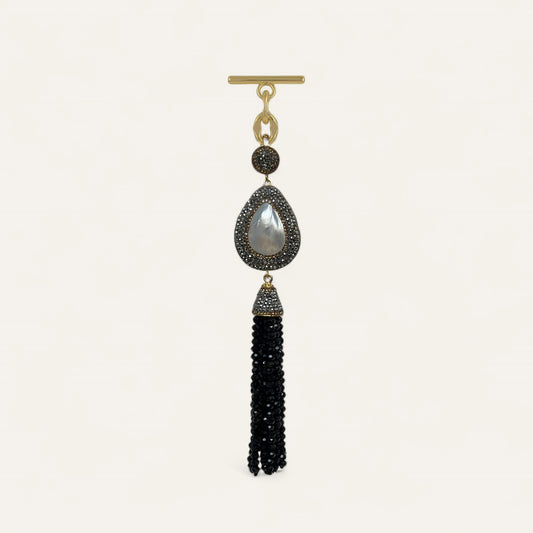 Joyful Jewel Tassel | Black with Gold hardware