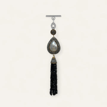 Joyful Jewel Tassel | Black with Silver hardware
