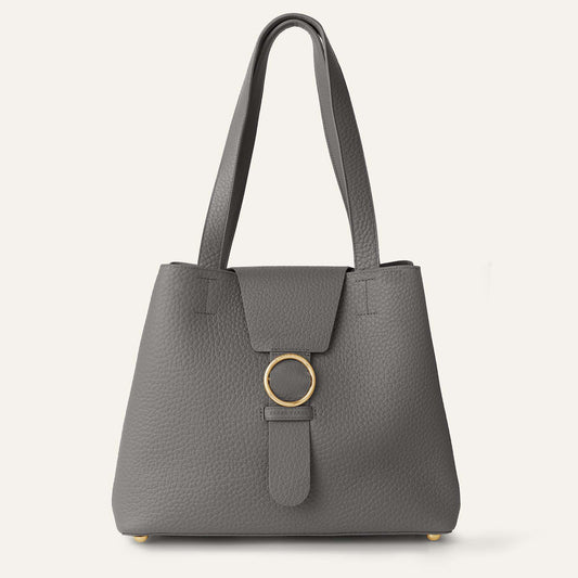 Gardenia Tote | Lava Grey Bicouture with Gold hardware