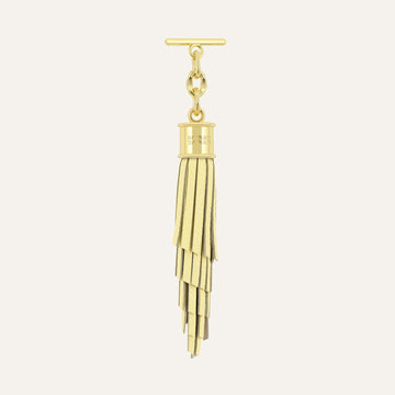Feather Capsule Tassel Mini | Lemon Cream with Gold hardware
