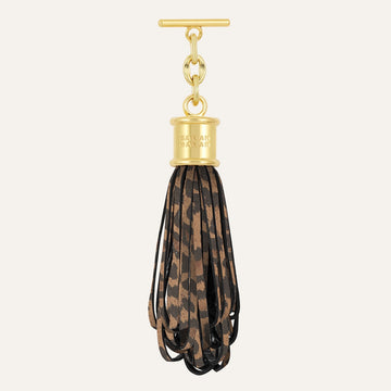Lantern Tassel | Leopard Luxe with Gold hardware