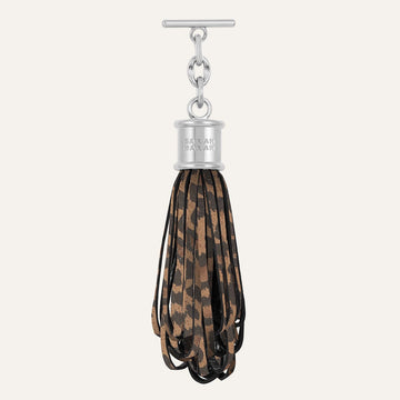Lantern Tassel | Leopard Luxe with Silver hardware
