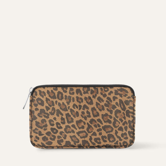 Millie Pouch | Leopard Luxe with Silver hardware