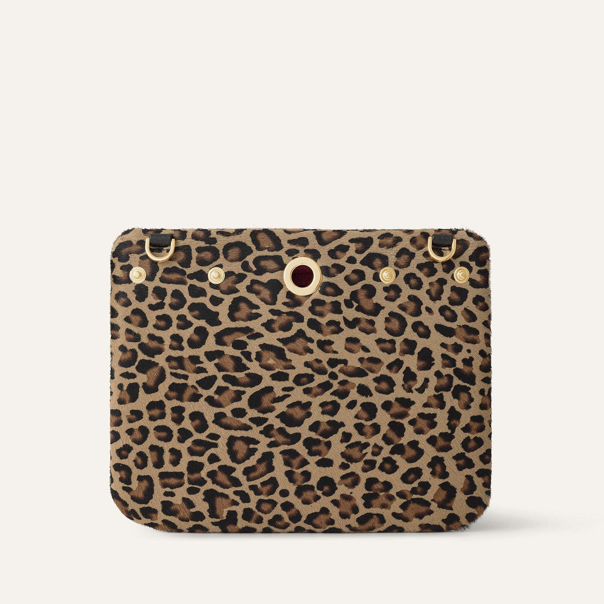 Leopard Sarah Haran Mia Pouch with Gold hardware | Back N13 G
