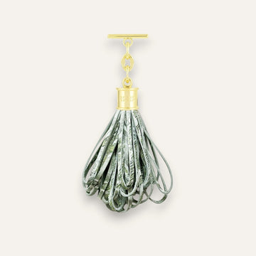Lantern Tassel | Lichen with Gold hardware