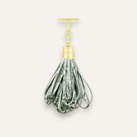 Pompom Tassel | Lichen with Gold hardware