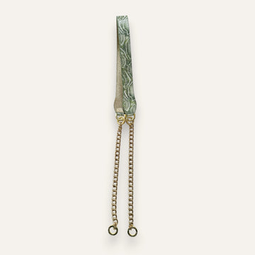 Gemini Strap | Lichen Shimmer Metallic Gold with Gold hardware