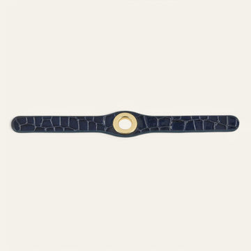 Deco Classic | Navy Patent Croc with Gold hardware