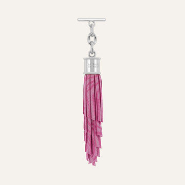 Feather Capsule Tassel Mini | Magenta Wave with Silver hardware