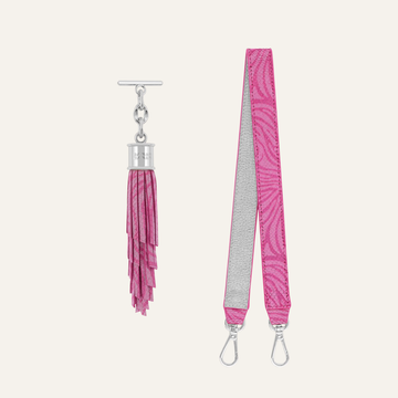 Feather Grabette Set | Magenta Wave with Silver hardware