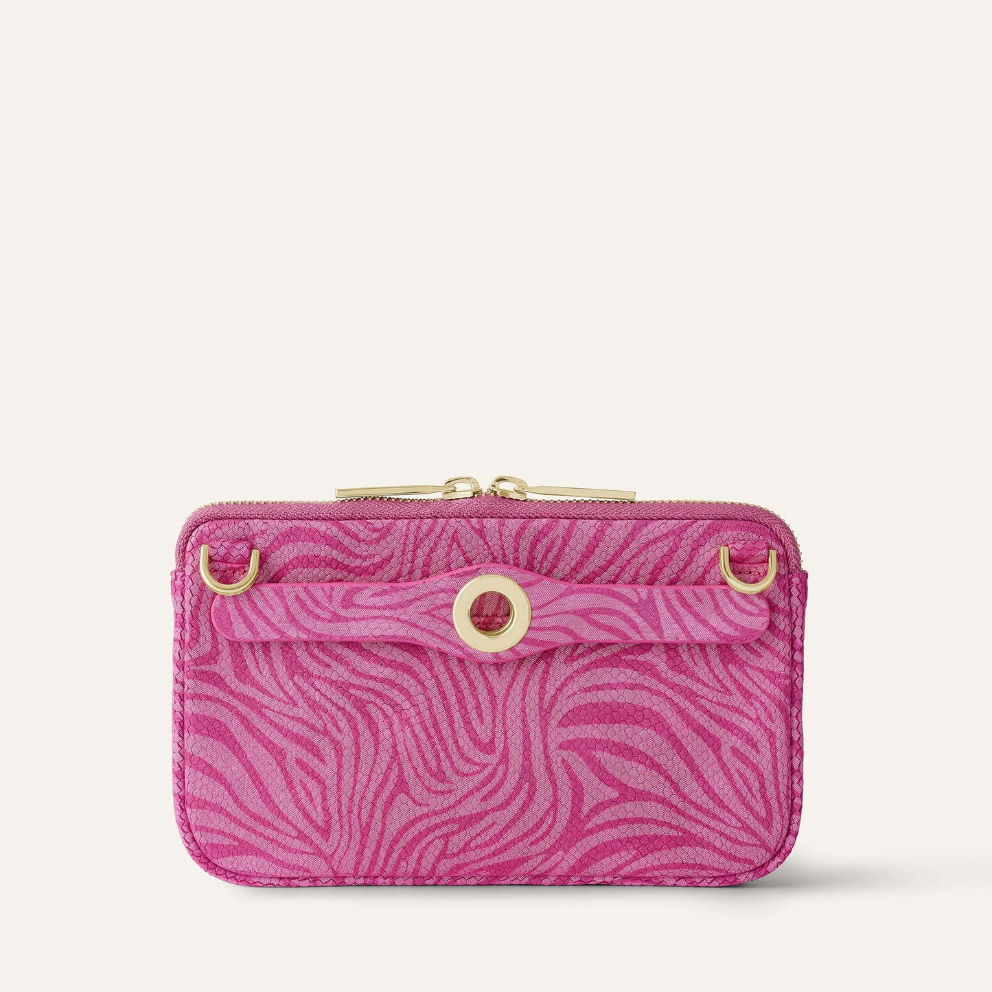 Millie Pouch | Magenta Wave with Gold hardware