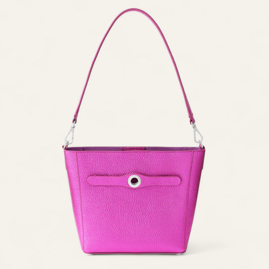 Complimentary Bag | Metallic Magenta with Silver hardware