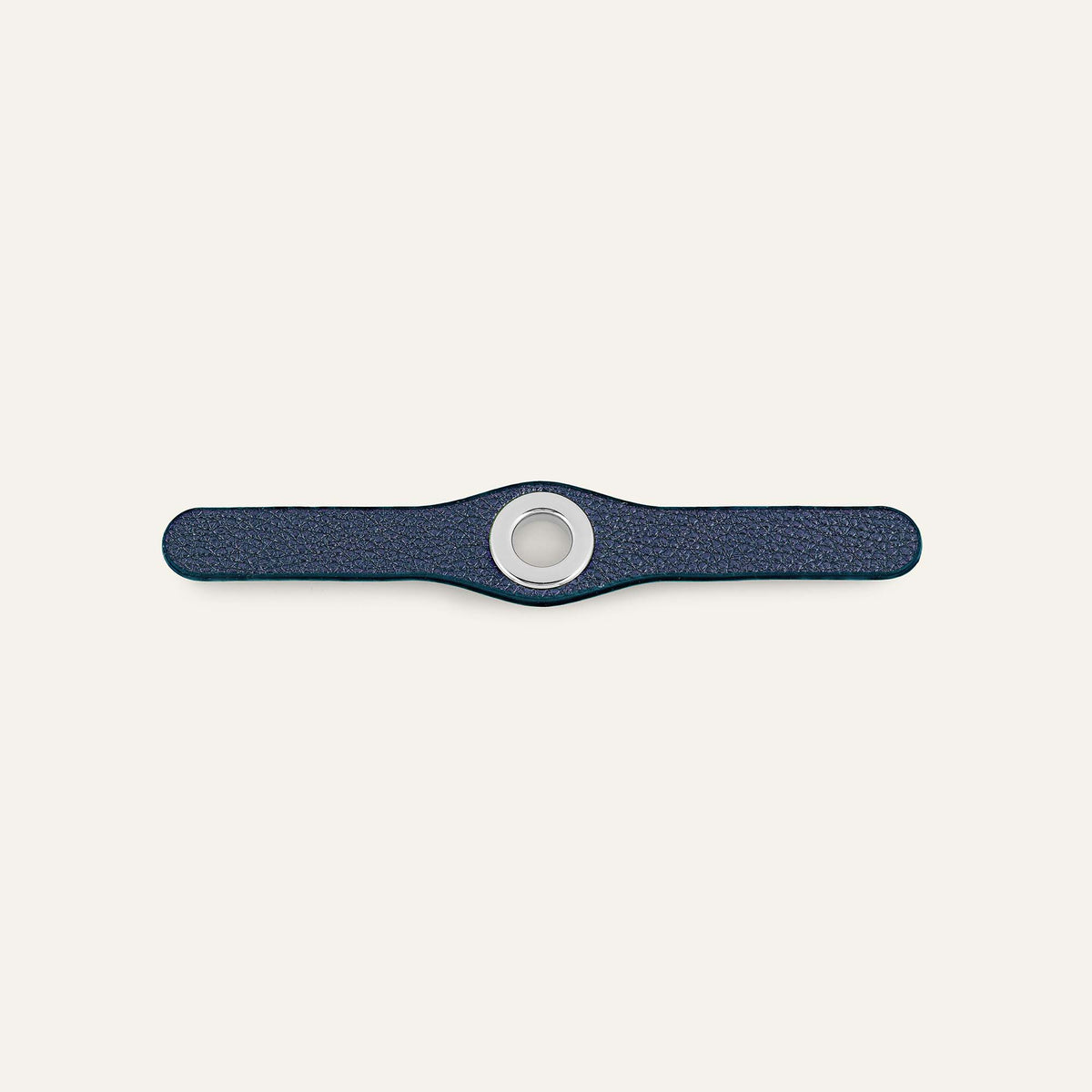 Metallic Navy Sarah Haran Deco Strip Mini with Silver hardware Front U38 S