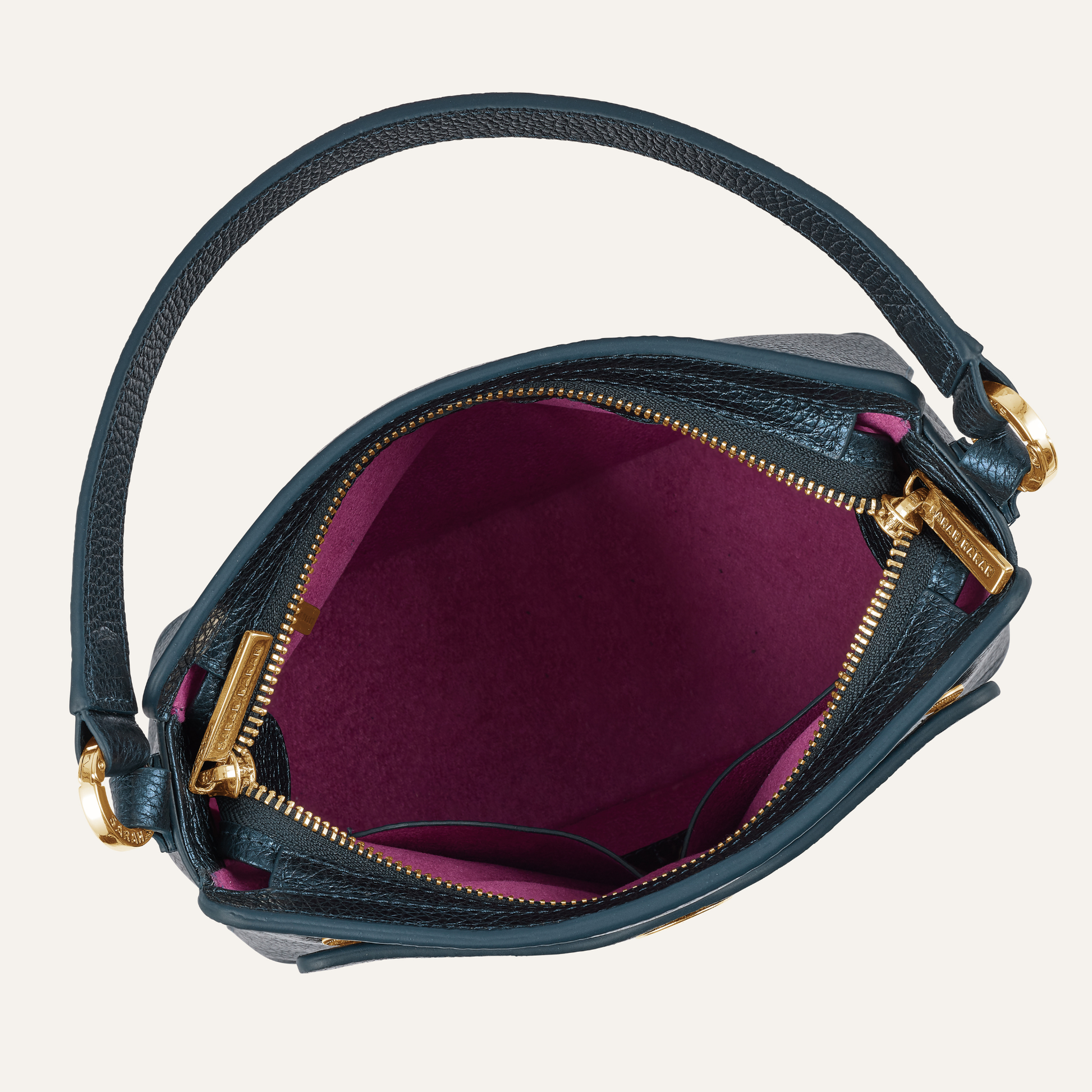 Rosa Handbag | Metallic Navy with Gold hardware | Sarah Haran