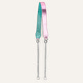 Gemini Strap | Metallic Pink Metallic Turquoise with Silver hardware