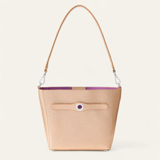 Complimentary Bag | Metallic Rose Gold with Silver hardware