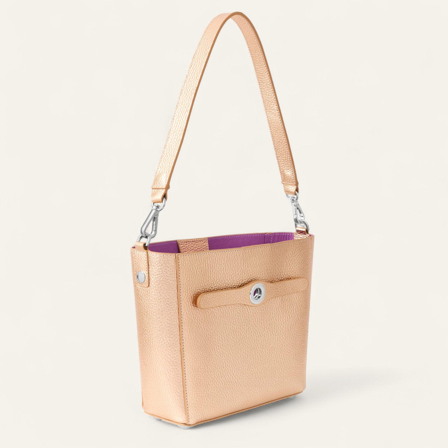 Complimentary Bag | Metallic Rose Gold with Silver hardware
