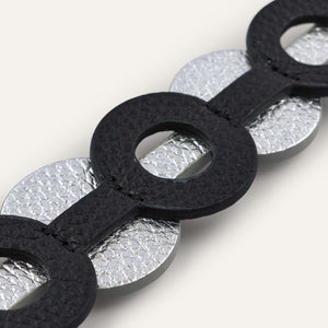 Art Deco Duo Classic | Black Shimmer Metallic Silver with Gold hardware