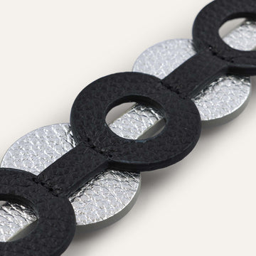 Art Deco Duo Classic | Black Shimmer Metallic Silver with Gold hardware